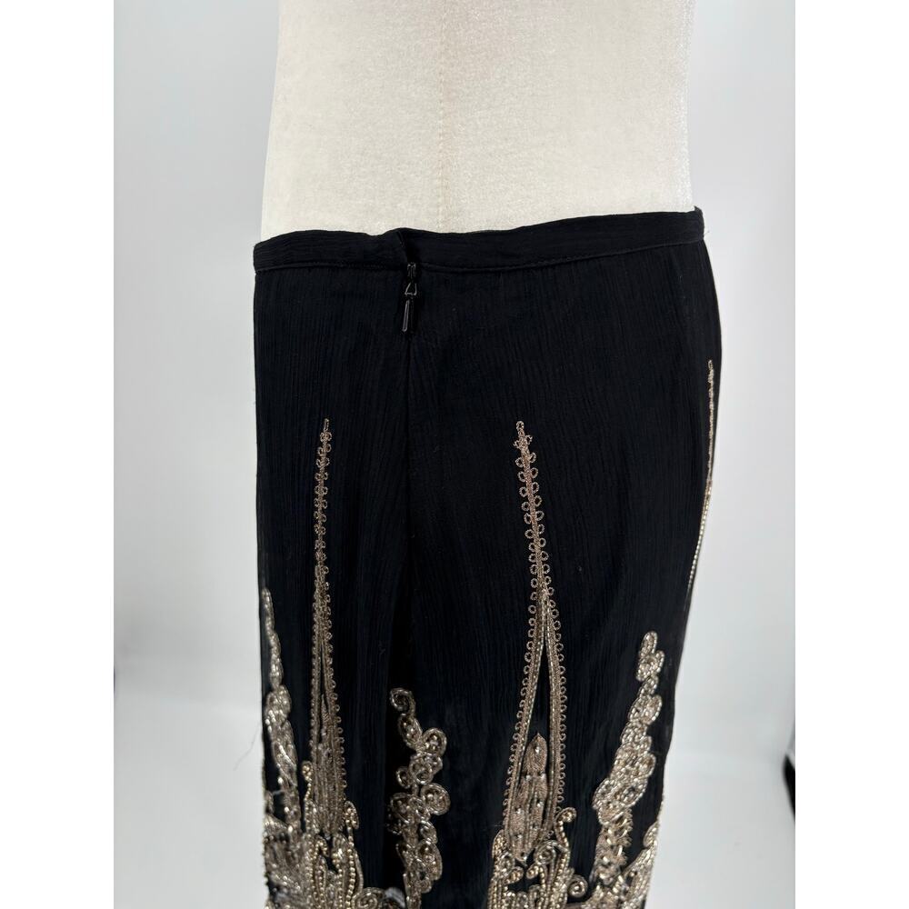 Ralph Lauren Beaded Embellished Formal Skirt Black Gold Embroidered Vintage $3K - Picture 15 of 16